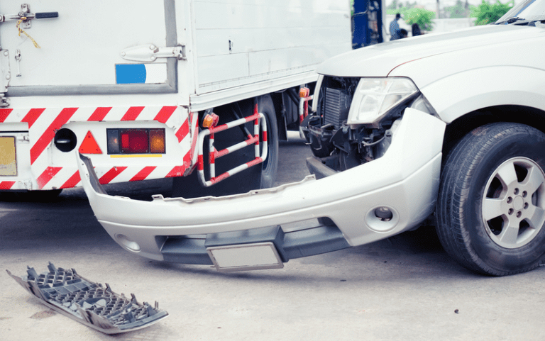Truck and Car crash collision