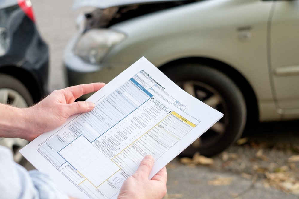 car accident claim paperwork